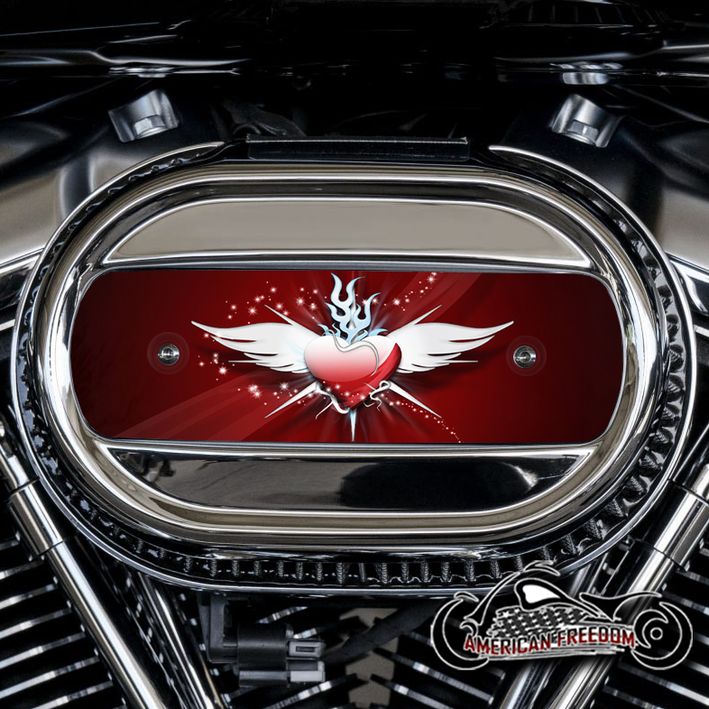 Harley Davidson M8 Ventilator Insert - Heart Wings Flame